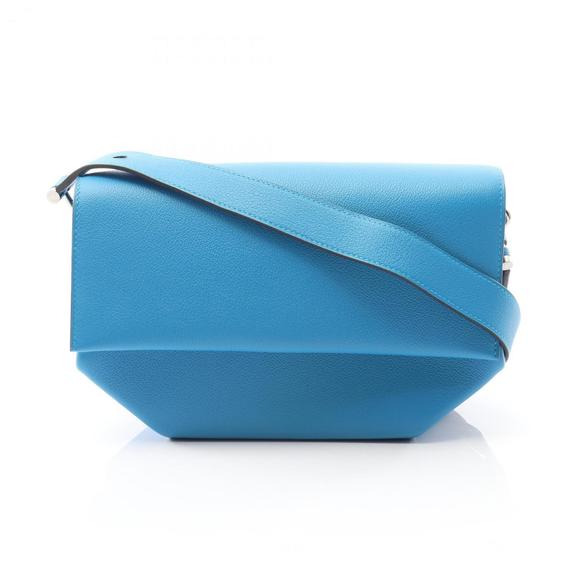 Hermes Hermès Opry 24 Verso Shoulder Bag in Leather, Evercolor, Blue, and Mal... - Picture 1 of 7